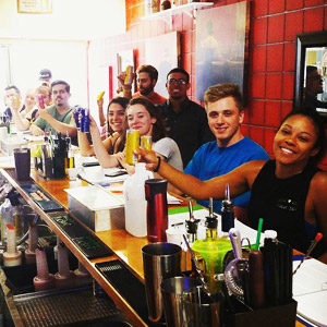 bartending class inside our local bartending school